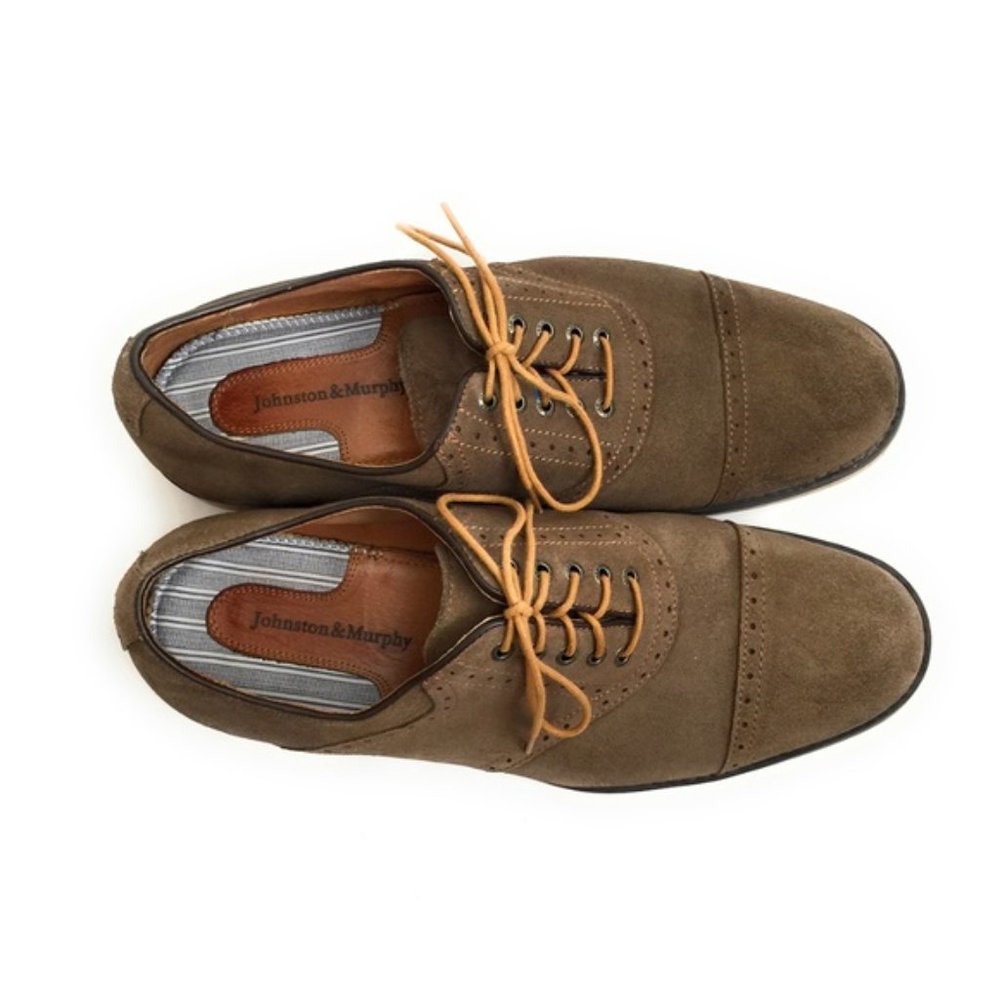 Johnston & Murphy Olive Green Suede Oxfords 9.5 - Picture 10 of 11